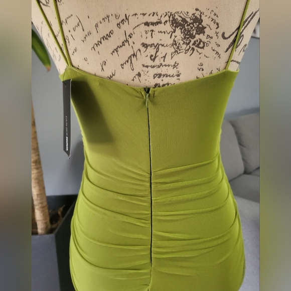 Fashion Nova Show off Mesh Midi Dress, Green, Backless, Size M - Picture 6 of 10